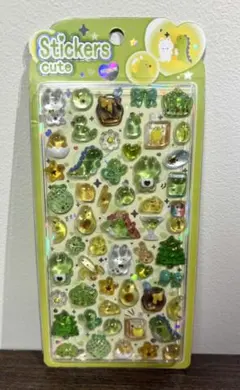 【グリーン】うるちゅる系★立体シール