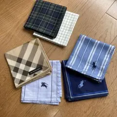 ハンカチ各種 BURBERRY 2枚 POLO 2枚 ノーブランド2枚 計6枚