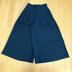 ネイビー ワイドシルエット キュロットパンツ