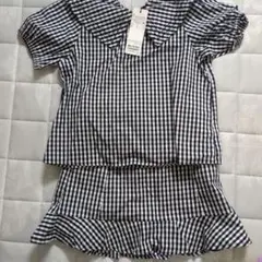 黒白チェック 半袖シャツ 80サイズ