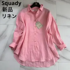 新品 タグ付きSquady リネン100%オーバーシャツ　金ボタン ピンクのサムネイル
