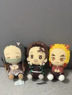鬼滅の刃　竈門炭治郎　煉獄杏寿郎　禰豆子 ぬいぐるみ　マスコット　3点セット