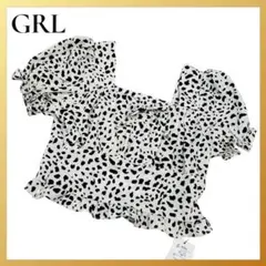 新品✨グレイル ダルメシアン柄 フリル スクエアネック ブラウス M 韓国 映え