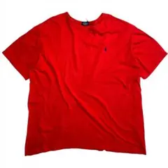 90s ポロ ラルフローレン Tシャツ 半袖 古着 メンズ XXL レッド
