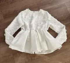 MERAKI manaodaysさんコラボ フラワーツイードペプラムトップス