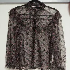 ZARA 花柄 シースルー ブラウス