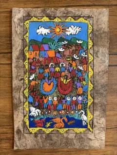 メキシコ 絵画 アート アマテ絵② - メルカリ