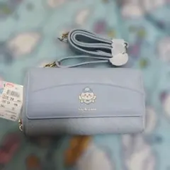 (未使用)ちいかわ ハチワレ 長財布 ショルダー付き ライトブルー ウォレットのサムネイル