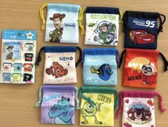 ピクサーキャラクター ミニ巾着全９種コンプリートセット①