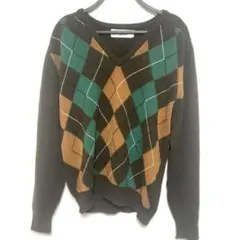 80s Pringle スコットランド製　アーガイル柄　セーター