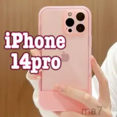 iphoneケース 14pro スタンド l クリア お洒落 ケース ピンク
