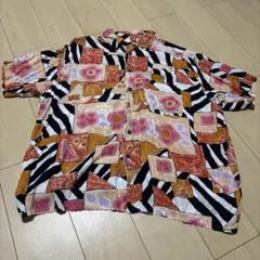 古着 幾何学模様 半袖シャツ