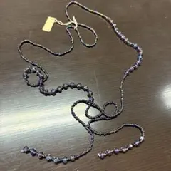 ハンドメイド ネックストラップ チェコビーズ　パープル