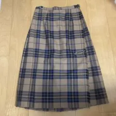 お値下げ　O′NEIL OF DUBLIN チェック柄プリーツロング巻きスカート