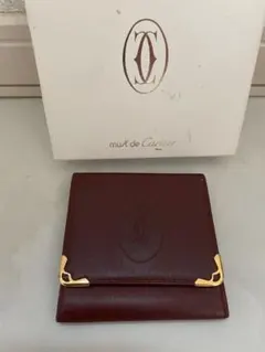 Cartier マストドゥカルティエ コインケース ボルドー