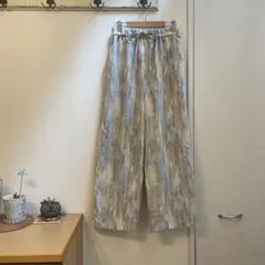 【美品】サマンサモスモスブルー 水彩幾何学柄イージーパンツ