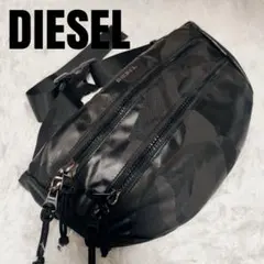DIESEL ボディバッグ ダブルジップ 迷彩 ブラック クロスバッグ 美品