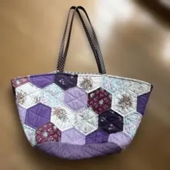 六角形パッチワークトートバッグ