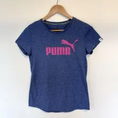 PUMA プーマ 半袖ロゴTシャツ ネイビー ピンクロゴ