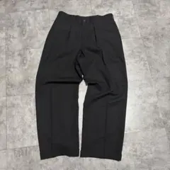 yohji yamamoto【L】ウールギャバ ノータッチ テーパードパンツ 黒