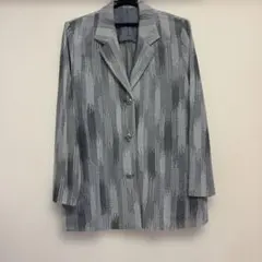 グレー系ジャケット XL（LL）大きめ 麻風素材 羽織物 薄手 透け感