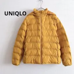 訳あり　ユニクロ　ライトウォーム　パデッドパーカー　150 黄色　アウター　上着