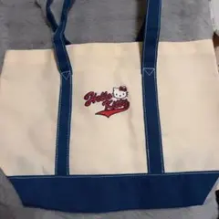Hello Kitty トートバッグ アイボリー/ネイビー