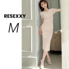 美品 RESEXXY フロントクロスニットワンピース M アイボリー