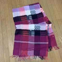 未使用　大判　チェック柄　マフラー　ストール