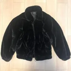 黒 ボアジャケット フリースジャケット