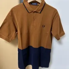 FRED PERRY ポロシャツ L ブラウン/ネイビー
