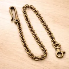 真鍮無垢 ウォレットチェーン 50cm ブラス アメカジ 小豆チェーン