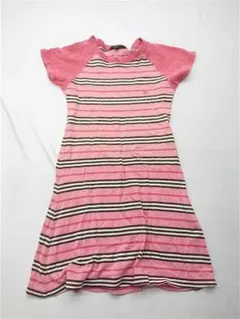 BURBERRY LONDON ボーダー半袖ワンピース 130A ピンク系のサムネイル