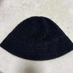 ブラック ニット バケットハット