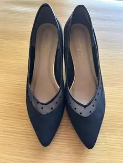 【Padourouge(パドリュージュ) 】ドットシースルーパンプス黒