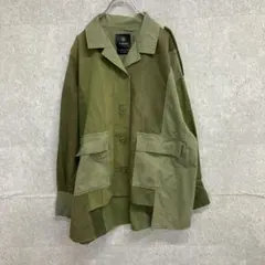 ダブルクローゼット（one）ミリタリージャケット＊3色切替＊ポケット＊ゆったり