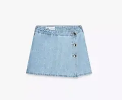 極美品ZARA(ザラ)ライトブルーデニムショートパンツスカート