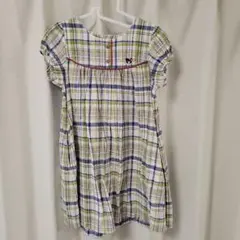 【美品】DOUBLE.B チェック柄 半袖ワンピース