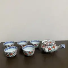 源右衛門窯 急須 湯呑み 5客 セット 花柄 和食器 染錦椿絵 - メルカリ
