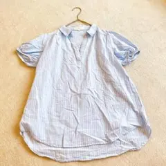 美品✨grove グローブ ストライプ柄 半袖ブラウス トップスM