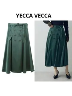 新品　YECCA VECCA イェッカ ヴェッカトレンチデザインサテンスカートのサムネイル