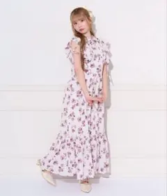 apres jour アプレジュール フリルワンピース ピンク ミディアムのサムネイル
