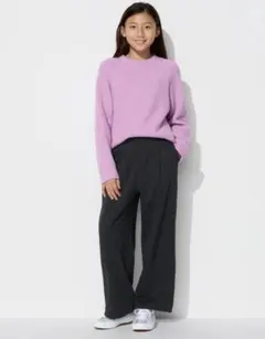 ユニクロ キッズ ボアスウェットワイドパンツ 150cm ブラック