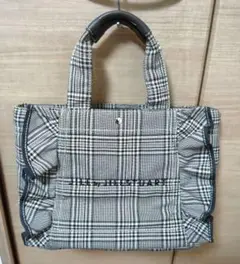 未使用級!JILLSTUART チェック柄フリルデザイントートバッグ