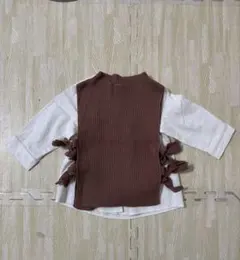 プティマイン　ブラウスとニットのセット　サイズS(80〜90)