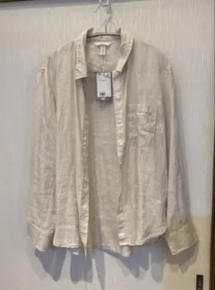 H&M リネンシャツ ベージュ Sサイズのサムネイル
