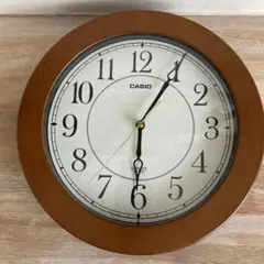 【美品】【動作確認済】CASIO 木製掛時計 直径約30cm
