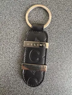 CELINE セリーヌ タッセル レザー キーホルダー キーリング ブラック