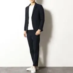 コムサコミューン 2ＷＡＹ ストレッチ ２つ釦 ジャケット パンツ セットアップ