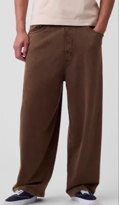 GAP フレンチテリーイージーウエスト バギーデニムス ウェットパンツ